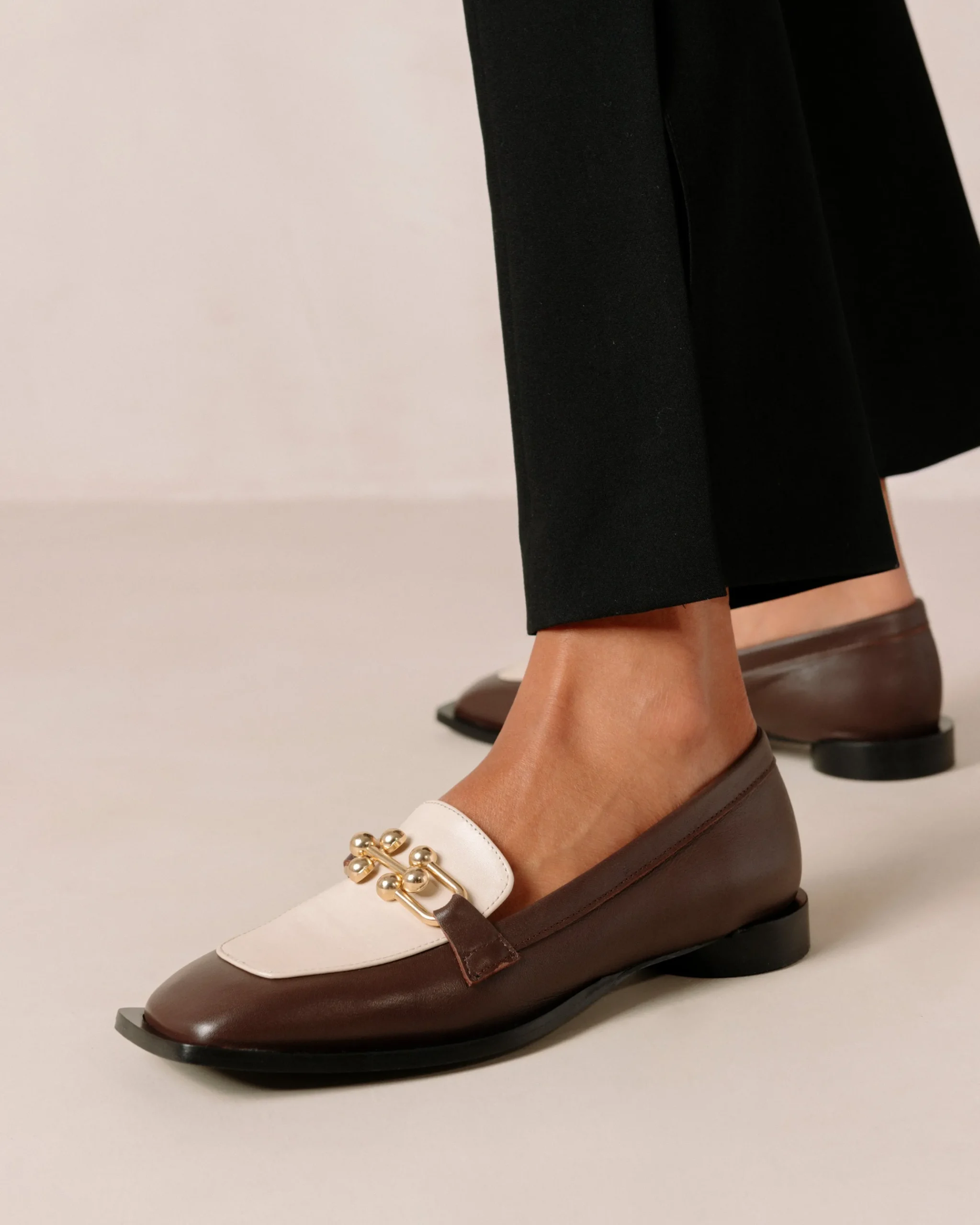 Spotlight - Mocasines Blancos Y Marrones De Piel