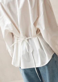 Sugar - Camisa Blanca De Algodón Con Lazo En La Espalda