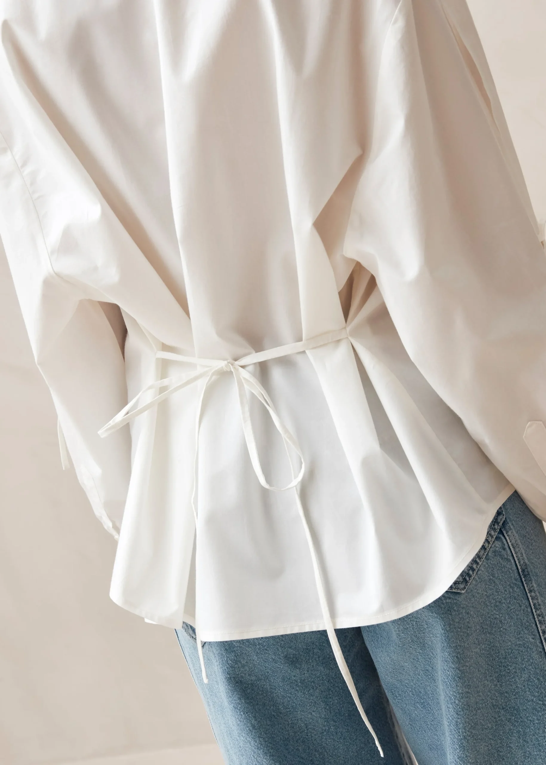 Sugar - Camisa Blanca De Algodón Con Lazo En La Espalda