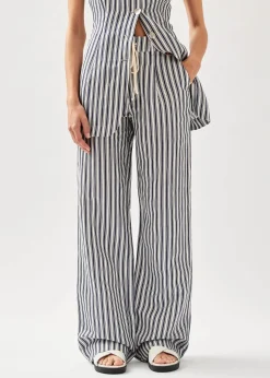 Suzette Pantalón De Rayas Azules Y Blancas