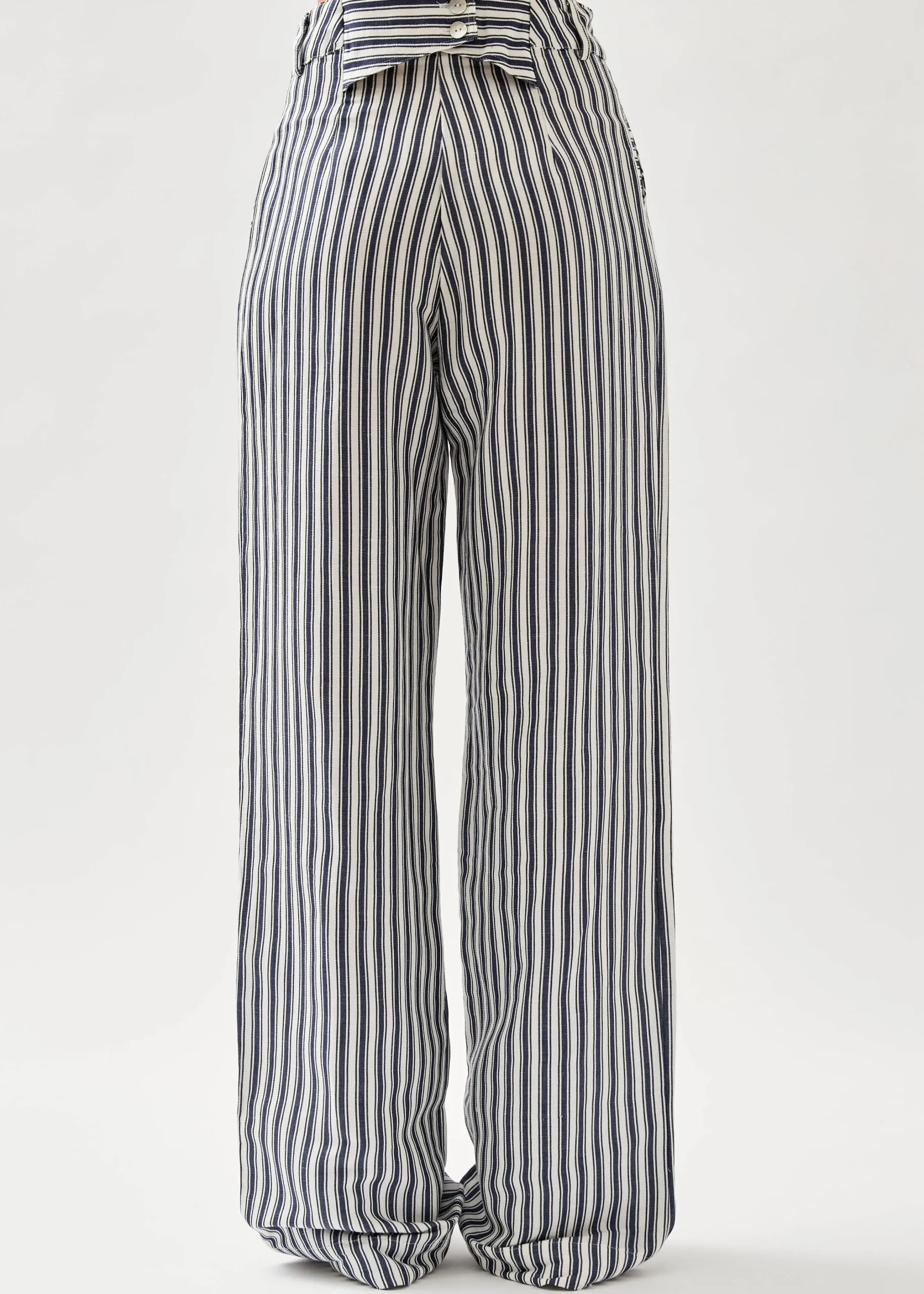 Suzette Pantalón De Rayas Azules Y Blancas
