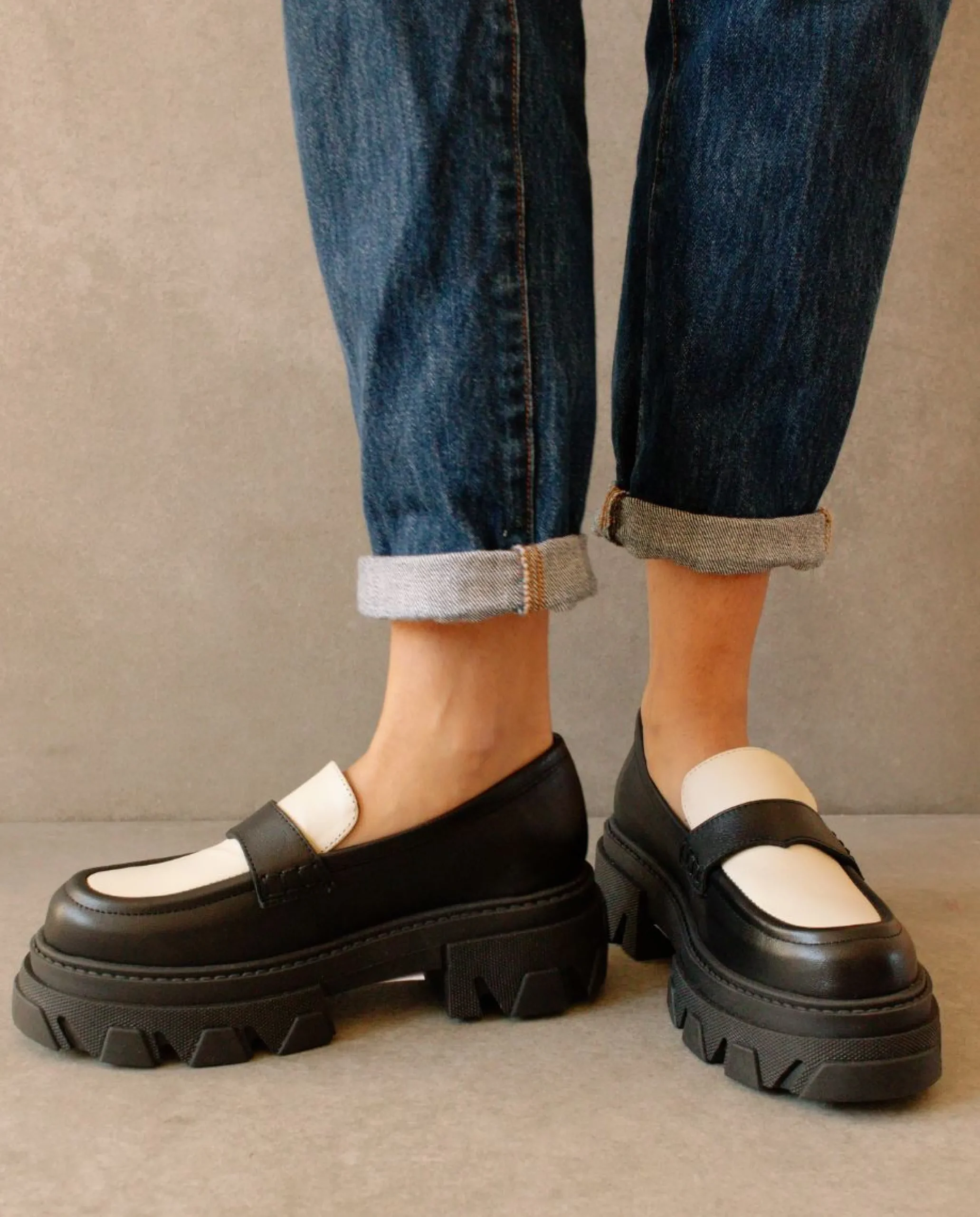Trailblazer - Mocasines Blancos Y Negros De Piel