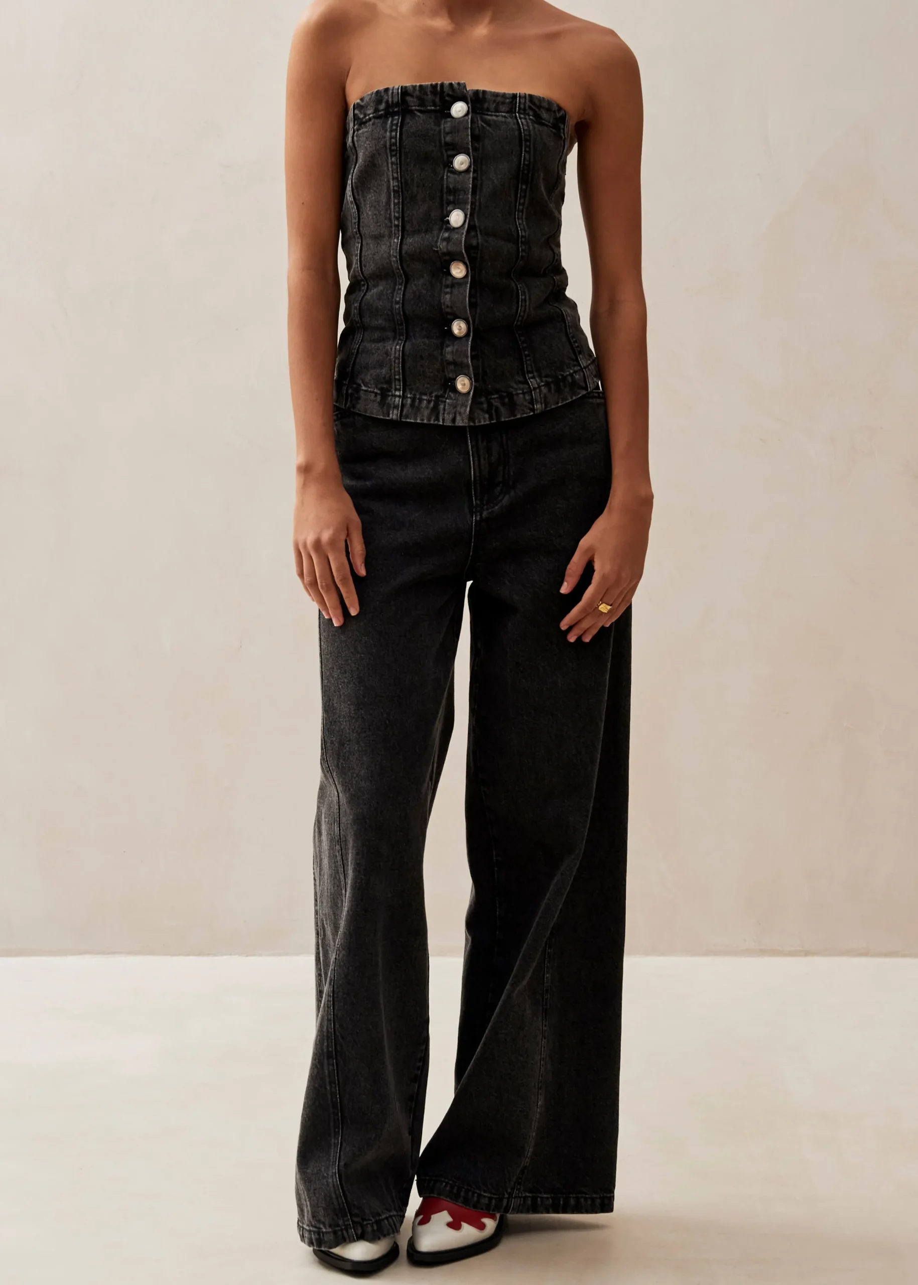 Troyes - Top De Denim Negro